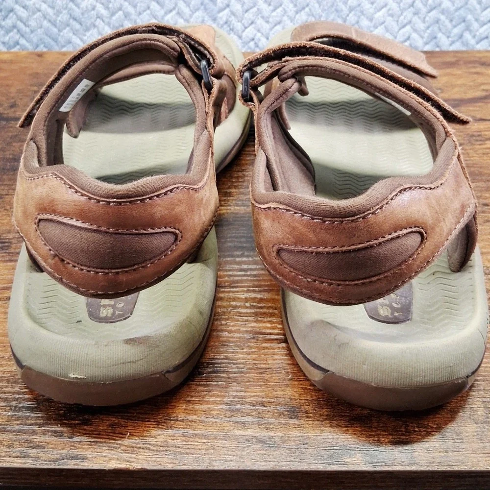 Sperry‎ Top-Sider Mens Baitfish Tan Leather Adjustable Sport Sandals Size 9M